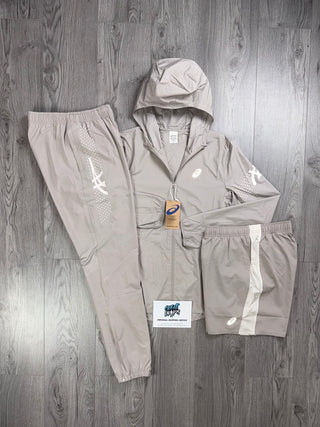 ASICS Icon Windrunner Beige Cream Tracksuit | Shorts Set