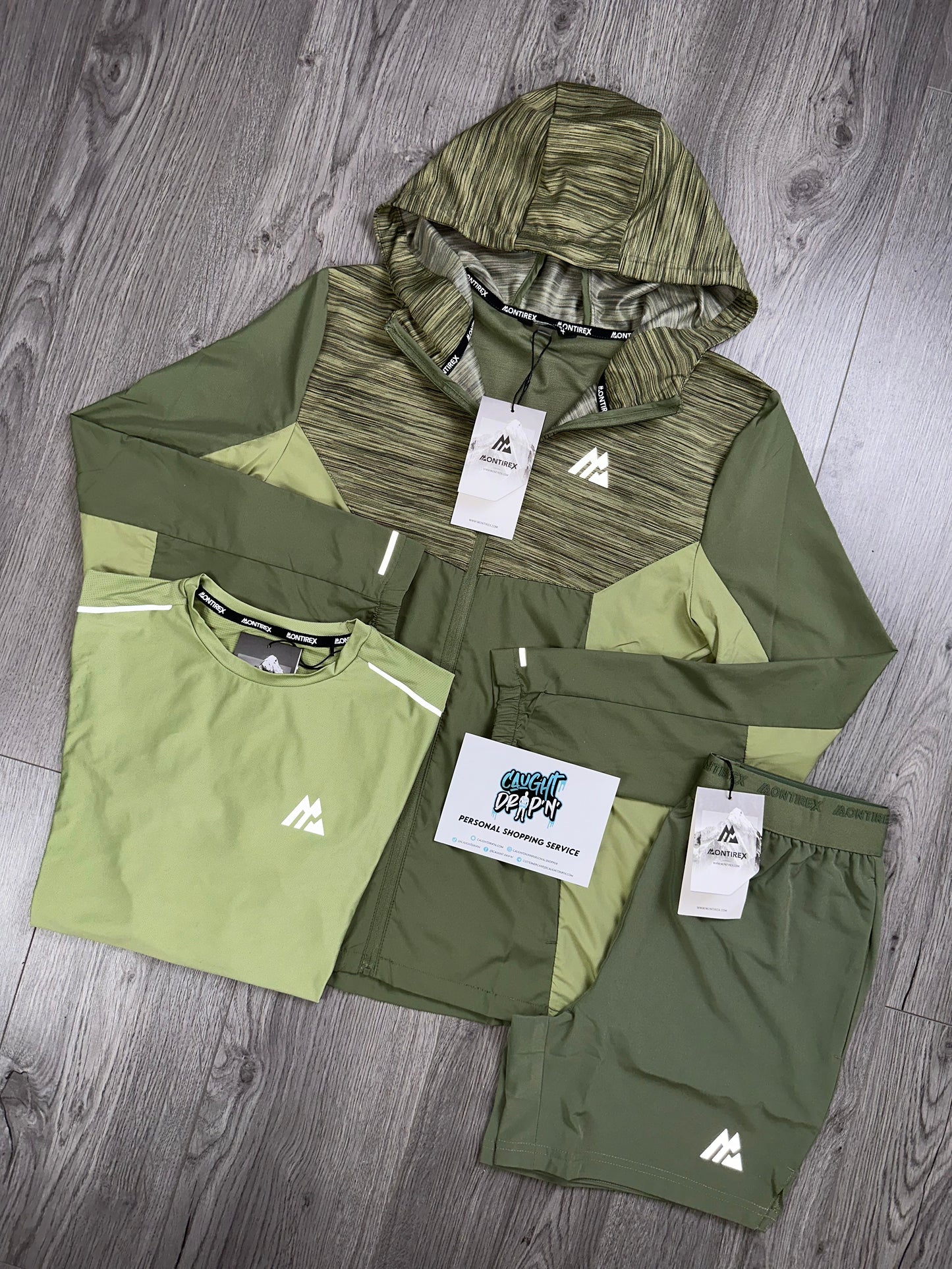 Montirex Trail 3 Piece Windrunner Set Khaki Green