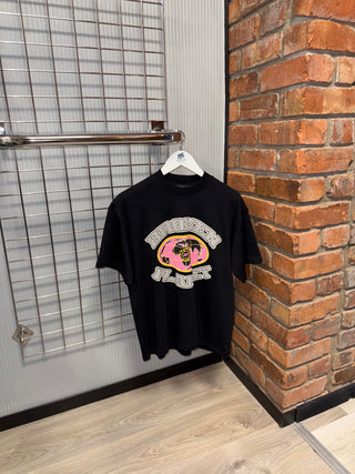 Broken Planet Pink Globe Tee Midnight Black