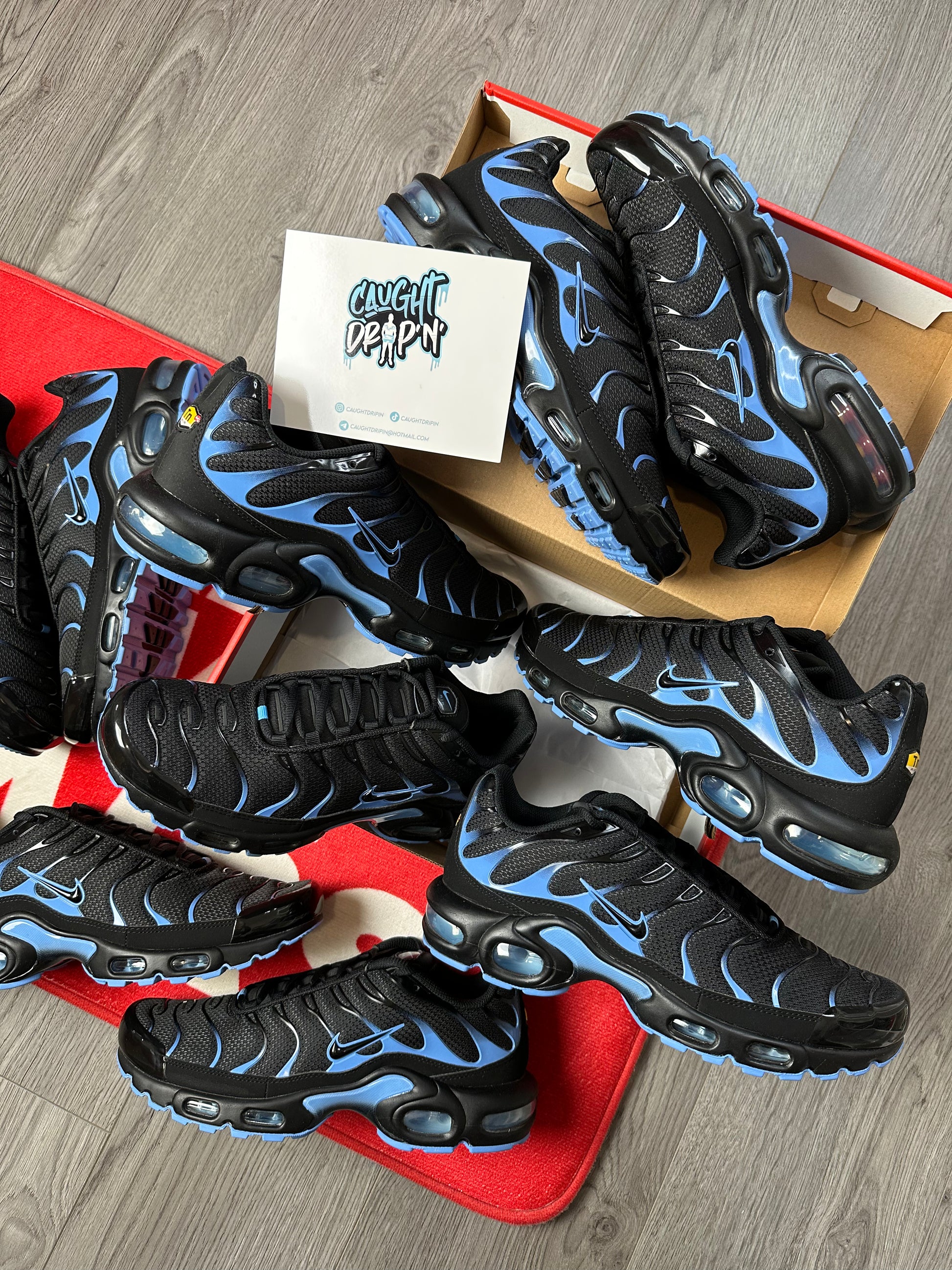 Air max plus black university blue deals