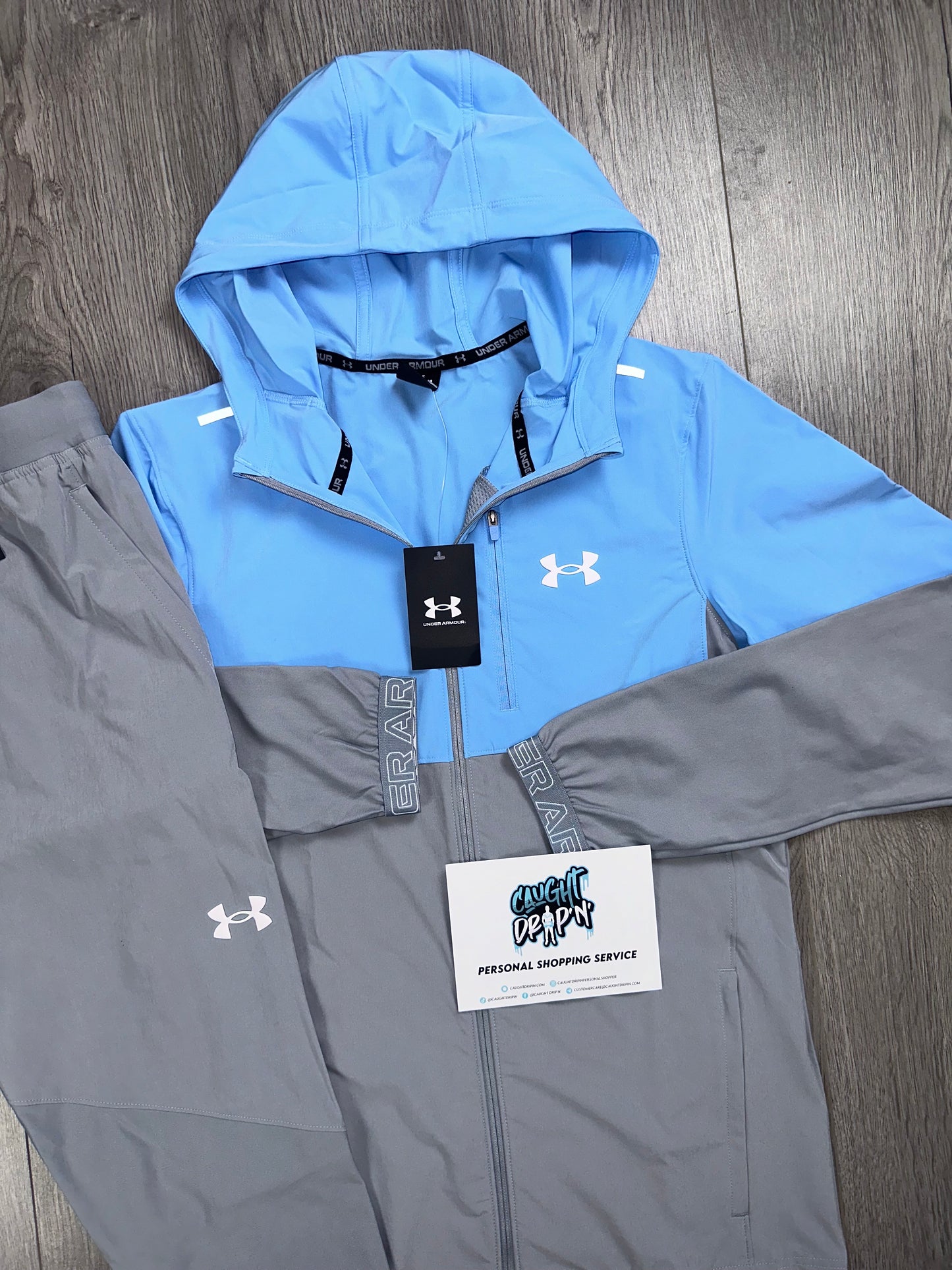 Under Armour Storm Vanish Baby Blue | Grey Tracksuit