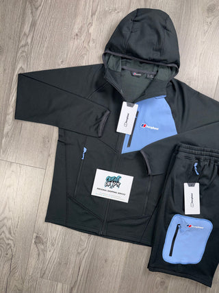 Berghaus Black, Baby Blue Full Zip Hoodie | Shorts Set