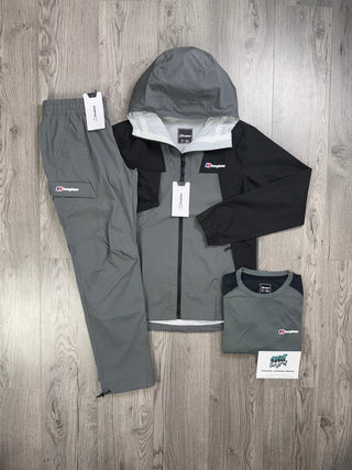 Berghaus 3 Piece Light Windrunner Dark Grey Tee | Black Tracksuit