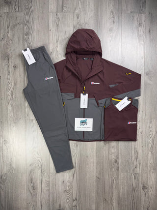 Berghaus 3 Piece Theran Maroon | Dark Grey Tracksuit