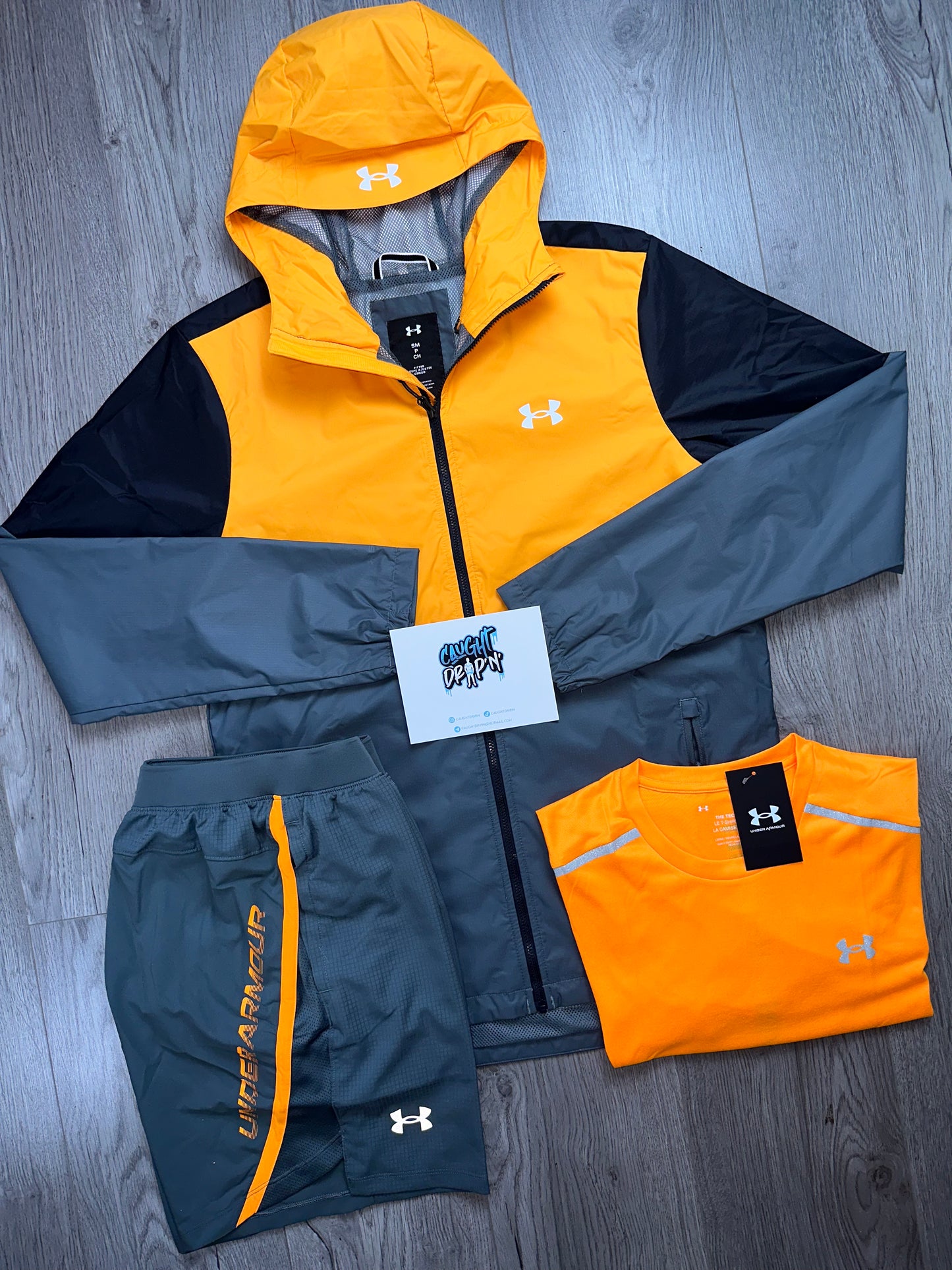 Under Armour 3 Piece Windrunner Set Grey | Orange