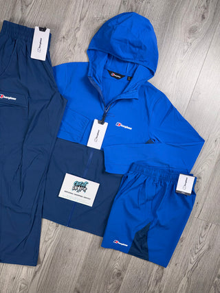 Berghaus 3 Piece Full Zip Royal Blue, Obsidian Tracksuit | Shorts Set