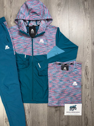 Montirex 3 Piece Trail Windrunner Tracksuit Teal | Bubblegum Pink