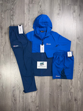 Berghaus 3 Piece Full Zip Royal Blue, Obsidian Tracksuit | Shorts Set