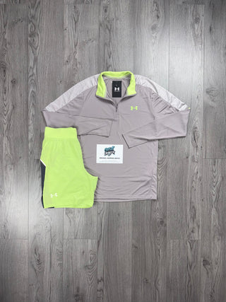 Under Armour Old Season Half Zip Beige |  Lime Green Set