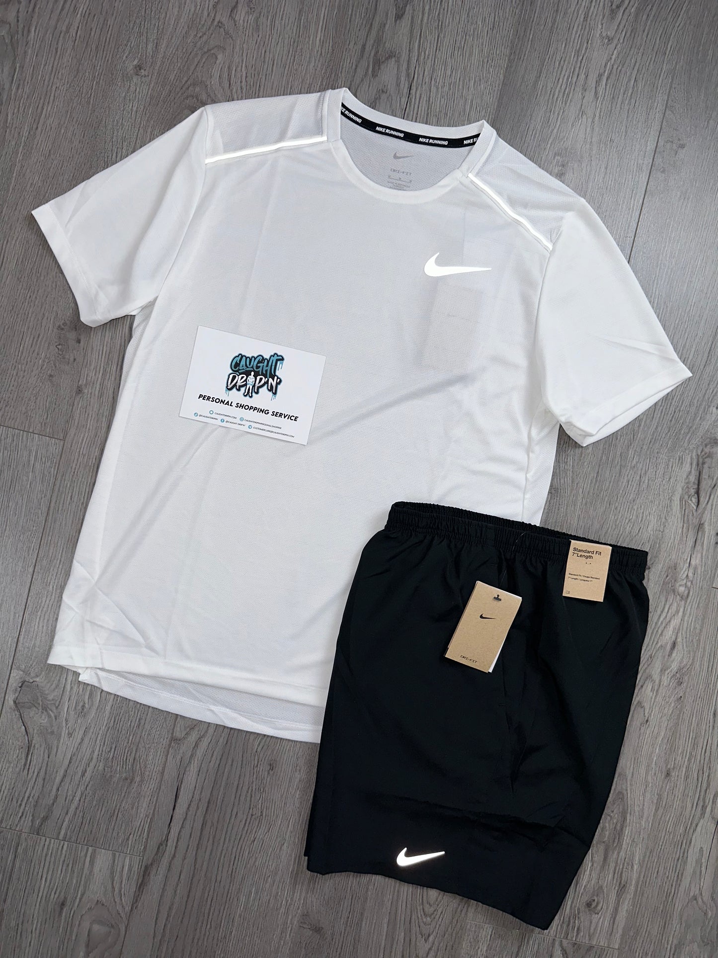 OG White Nike Miler Set | Black Shorts