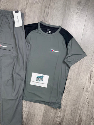 Berghaus Tech Dark Grey, Black Tee | Bottoms Set
