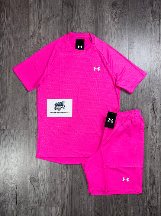 Under Armour Tech Emboss Set Hot Pink