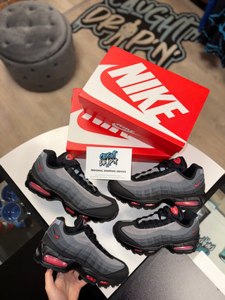Nike Air Max 95’s Grey Fog | Crimson Red 2025 Big Bubble