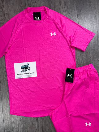 Under Armour Tech Emboss Set Hot Pink