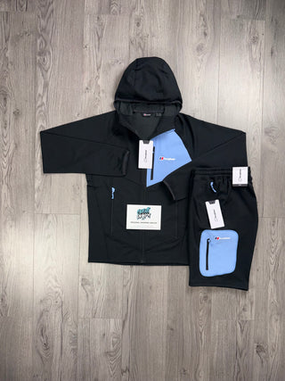 Berghaus Black, Baby Blue Full Zip Hoodie | Shorts Set