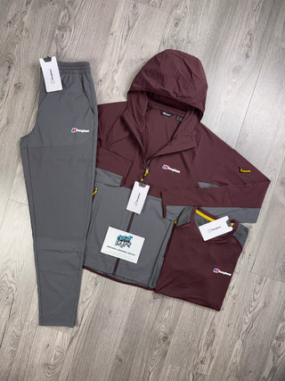 Berghaus 3 Piece Theran Maroon | Dark Grey Tracksuit
