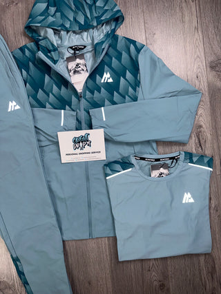 Montirex Charge 3 Piece Windrunner Tracksuit Teal Grid