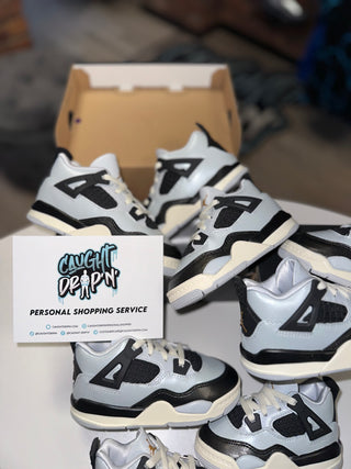 Jordan 4 Retro Toddler Baby Blue, Black