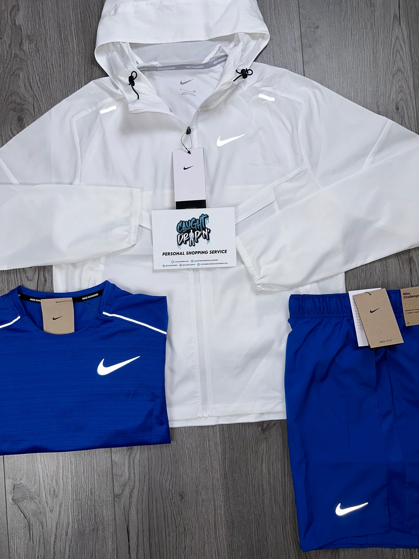 Nike 3 Piece White Windrunner | OG Royal Blue Miler Set