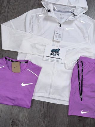 Nike 3 Piece White Windrunner | OG Rush Fucshia Miler Set