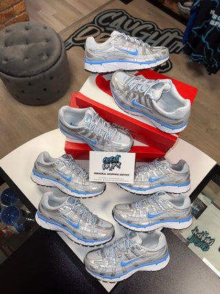 Nike P-6000 Metallic Silver, Baby Blue