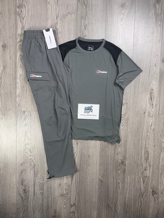 Berghaus Tech Dark Grey, Black Tee | Bottoms Set