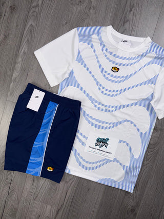 Nike TN White, Crystal Blue | Shorts Set