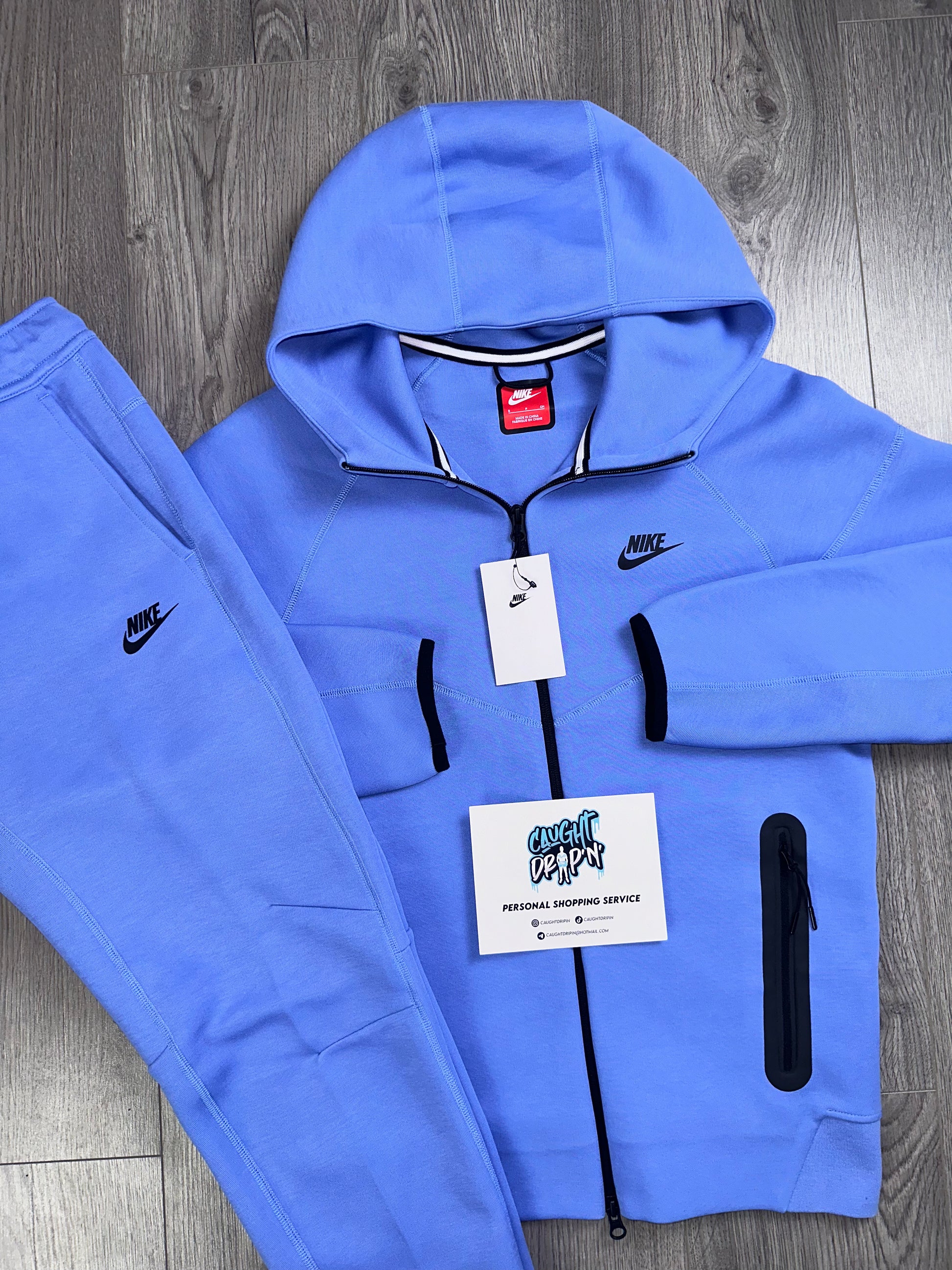 Nike tech tracksuit sales blue