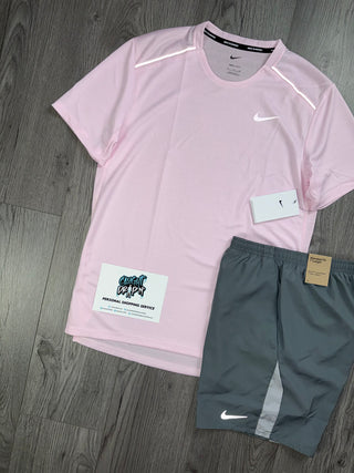 Nike OG Pink Foam Miler | Old Season Grey Shorts Set