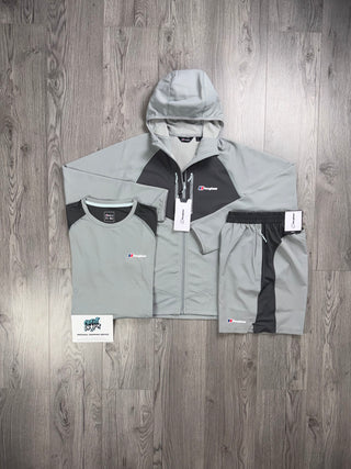 Berghaus 3 Piece Full Zip Light Grey, Dark Grey | Shorts Set