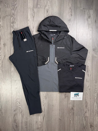 Monterrain 3 Piece Chase Windrunner Smoke Grey | Black Tracksuit