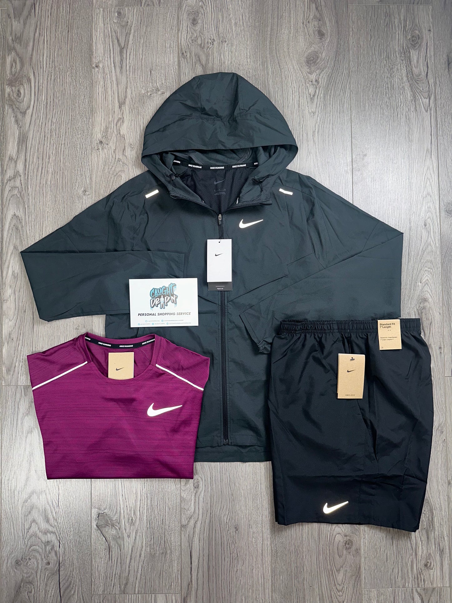 Nike 3 Piece Windrunner Black | Beetroot Set