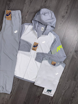 ASICS 3 Piece Icon Windrunner White | Smoke Grey | Neon Tracksuit