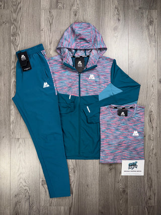 Montirex 3 Piece Trail Windrunner Tracksuit Teal | Bubblegum Pink