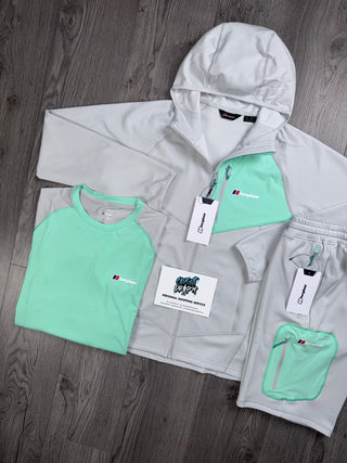 Berghaus 3 Piece Full Zip Light Grey, Mint | Shorts Set