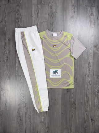 Nike TN Beige, White, Volt Tee | Bottoms Set (Oversized Fit. Recommend Sizing Down)