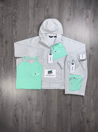 Berghaus 3 Piece Full Zip Light Grey, Mint | Shorts Set
