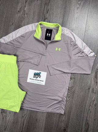 Under Armour Old Season Half Zip Beige |  Lime Green Set