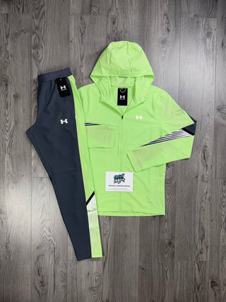 Under Armour Storm Smoke Grey, Lime Green Tracksuit