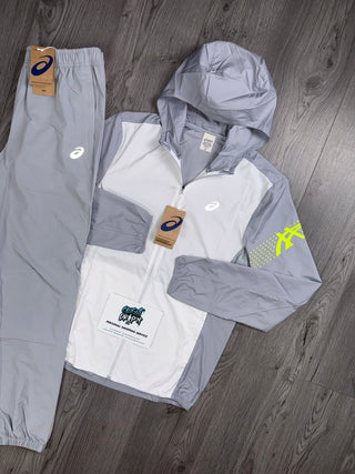ASICS Icon Windrunner White | Smoke Grey | Neon Tracksuit