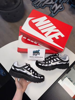 Nike P-6000 Black, White Leather Material 2025 (Please Note. Custom Made. 4 Week Wait For Manufacture & Arrival)