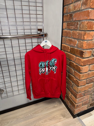 Caught Drip’N’ Fire Red Logo Hoodie