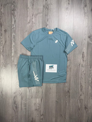 ASICS Icon Teal Tee | Shorts Set