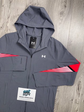 Under Armour Storm Smoke Grey, Racer Red Jacket
