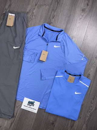 Nike 3 Piece Stride Half Zip Royal Pulse | Grey Tracksuit