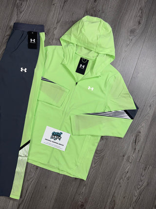 Under Armour Storm Smoke Grey, Lime Green Tracksuit