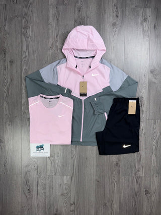 Nike 3 Piece Windrunner Pink Foam | Black Set