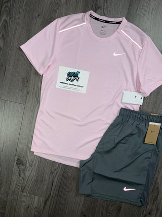 Nike OG Pink Foam Miler | Grey Challenger Shorts Set