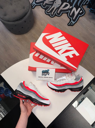 Nike Air Max 95’s White Platinum | Crimson Red 2018