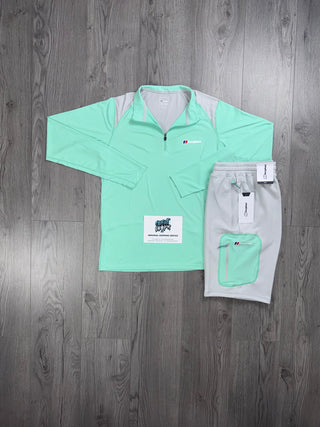 Berghaus Half Zip Mint, Light Grey | Shorts Set